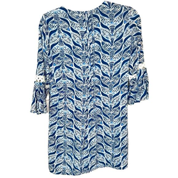 Lilly Pulitzer Bell Sleeve Tunic Dress - Nautical BLUE + WHITE - Picture 8 of 8